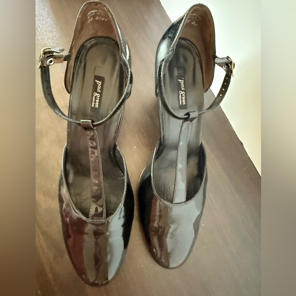 Paul Green Glossy Black Heels womens size 8 - Picture 6 of 9
